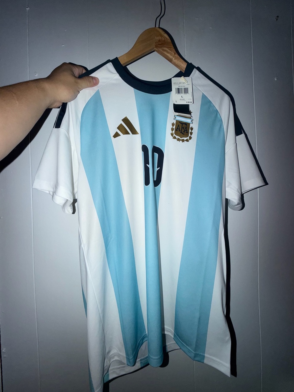 Men Adidas Argentina Lionel Messi #10 Jersey Size L